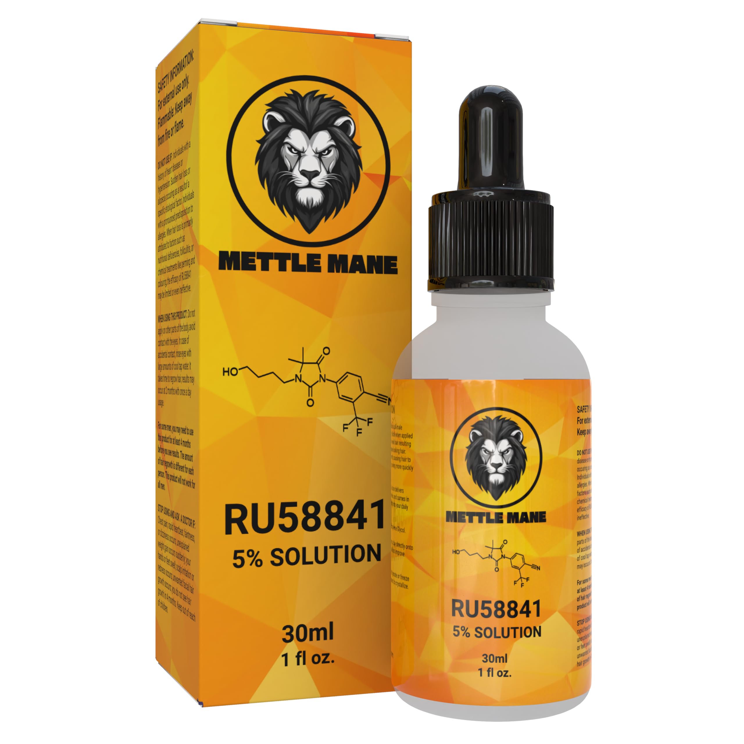 Mettle Mane - RU58841 5% Solution (50mg/ml) - DHT Blocker Hair Serum - 30ml Bottle
