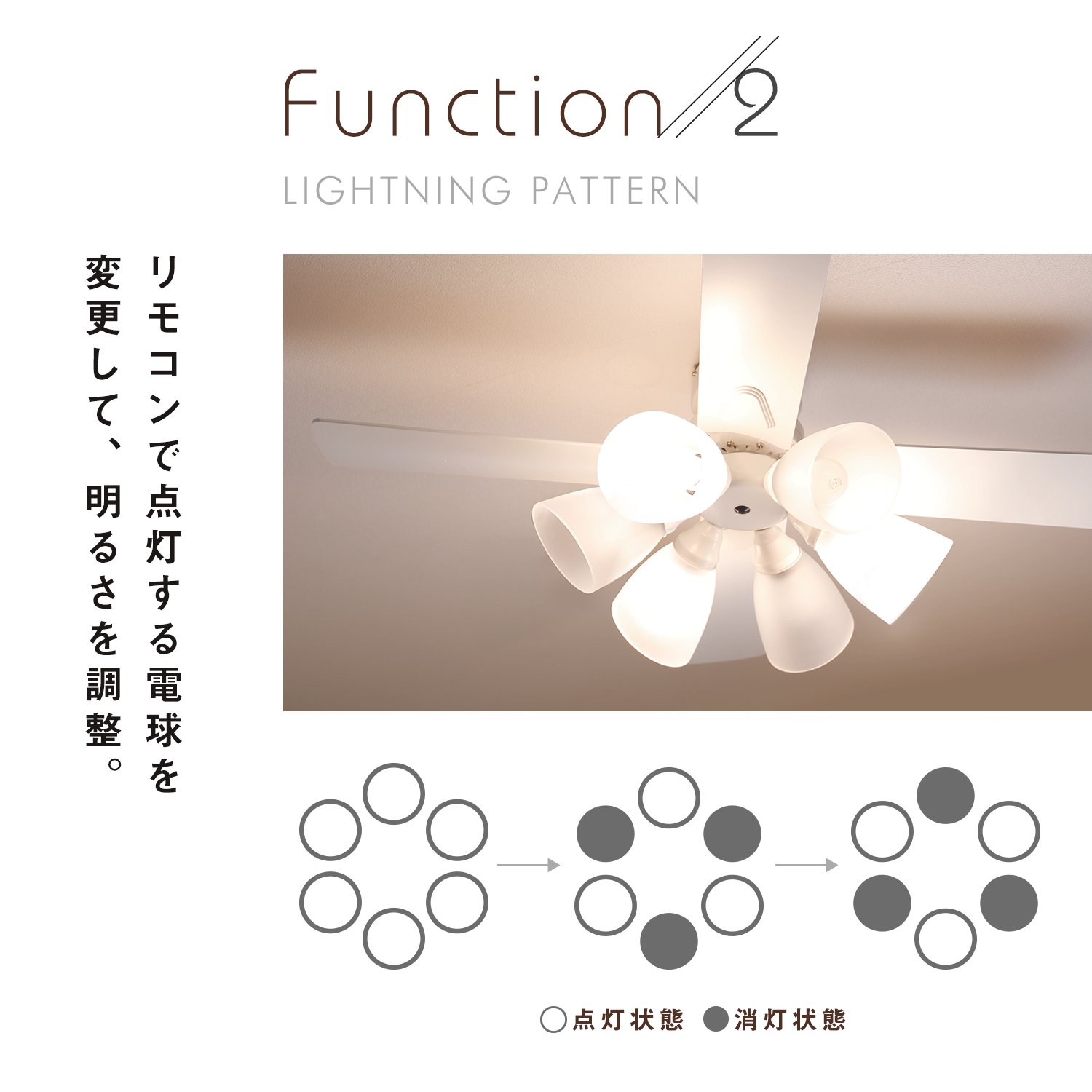 Lowya Ceiling Light and Fan with Reversible Blades, 6 Lights, Black/Walnut