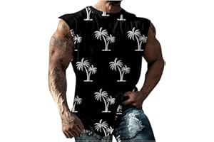 Zeiyignr Palm Tree Tank Tops for Men Cool Breathable Sleeveless Shirts Summer Tops Workout Muscle T-Shirt Gym Fitness Tanks