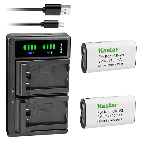 Kastar 2-Pack CR-V3 Battery and LTD2 USB Charger Replacement for