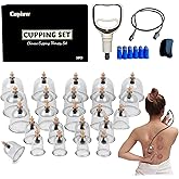 Cupluw Cupping Set, 24 Cups Cupping Kit for Massage Therapy, Chinese Cupping Therapy Set with Magnetics, Professional Vacuum Cupping Set for Cellulite Reduction Muscle Pain Relief with Manual Pump