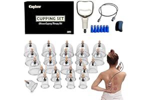 Cupluw Cupping Set, 24 Cups Cupping Kit for Massage Therapy, Chinese Cupping Therapy Set with Magnetics, Professional Vacuum Cupping Set for Cellulite Reduction Muscle Pain Relief with Manual Pump