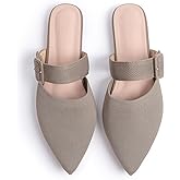 Meknitva Pointed Toe Mules for Women Flats,Slip On Mules Backless,Wide Width Mules,Mule Slides Flats Sandals