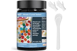 WAN2TLK Mosaic Crystal Grout 130g, Mosaic Tile Accessories, No Water Needed, Fast-Drying, Essential for Handmade Grouting, Mosaic Crystal Sealant for All Tiles & Surfaces (Black)