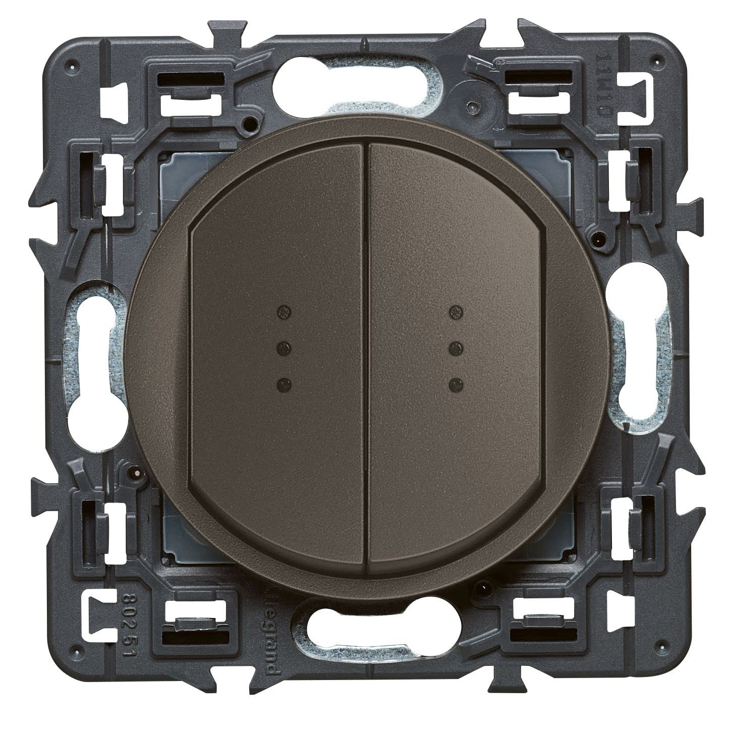 Legrand LEG99525 Celiane2 Control Switch Double Socket-Graphite