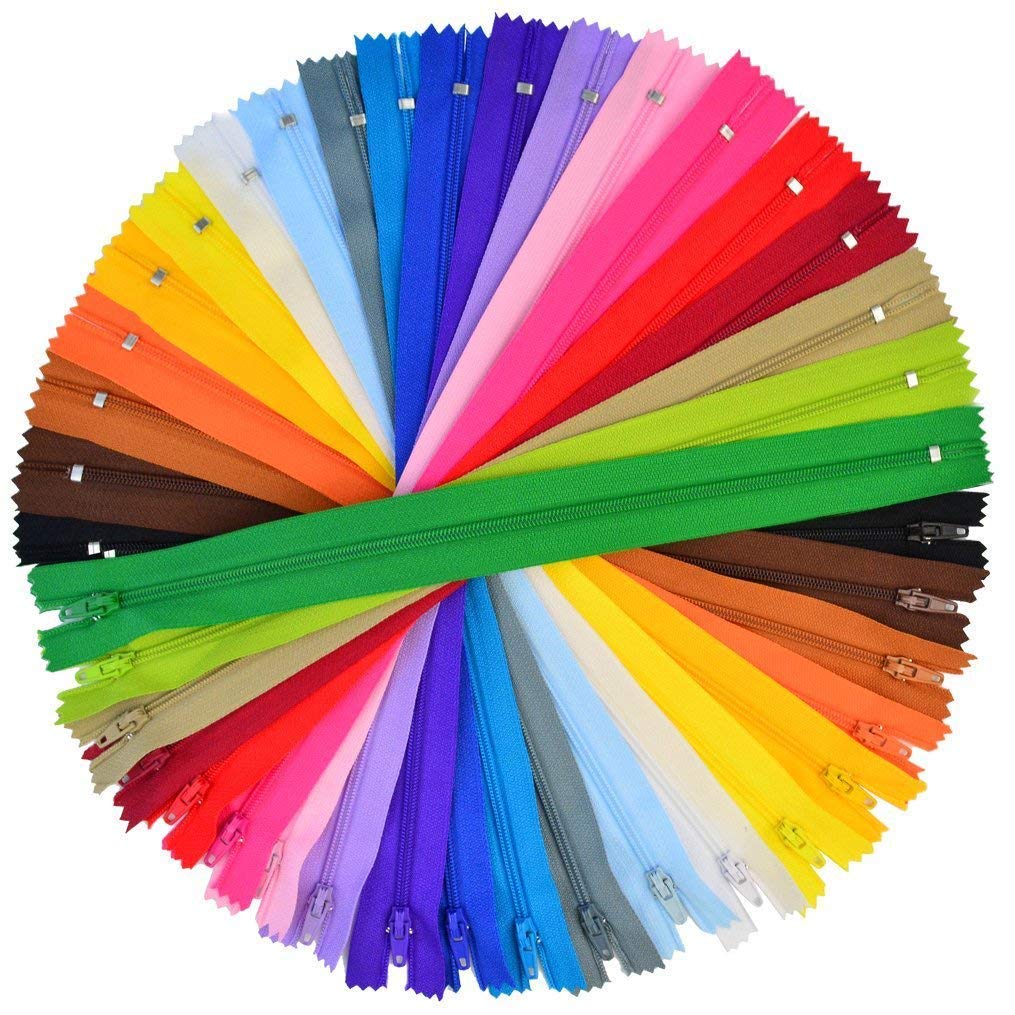 100 Pieces Nylon Coil Zippers,12 Inch Colorful Sewing Zippers Supplies for Tailor Sewing Crafts, 20 Assorted Colors