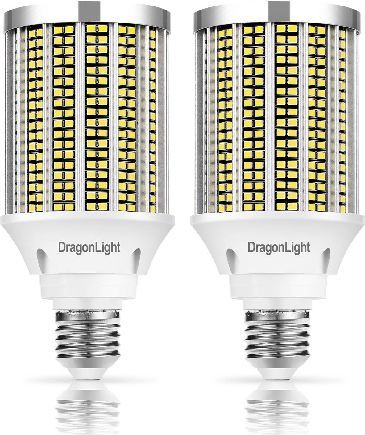 DragonLight 50W Super Bright LED Corn Light Bulbs (400 Watt Equivalent) - E27 Base LED Bulbs 6000K Daylight 6000LM for Large Area Lighting - Garage Shop Warehouse Barn[Twin Value Pack] — image 1