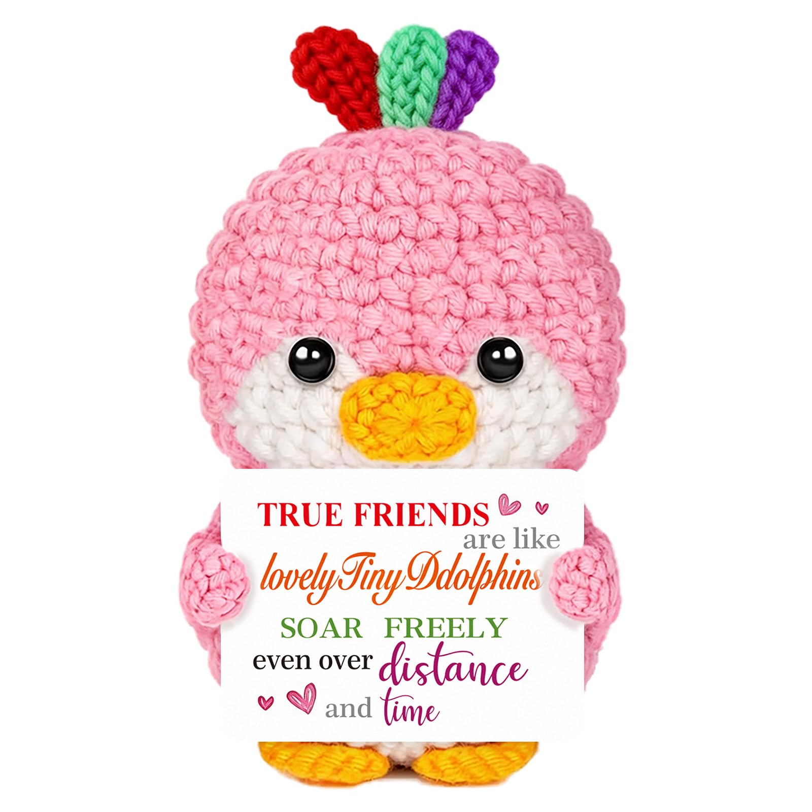 Friendship Gifts - Handmade Positive Crochet Doll - Cute Decorative Hanging Ornaments，for Sentimental Keepsake, Friendship Birthday, Meaningful Gift for Her (#C) — image 1