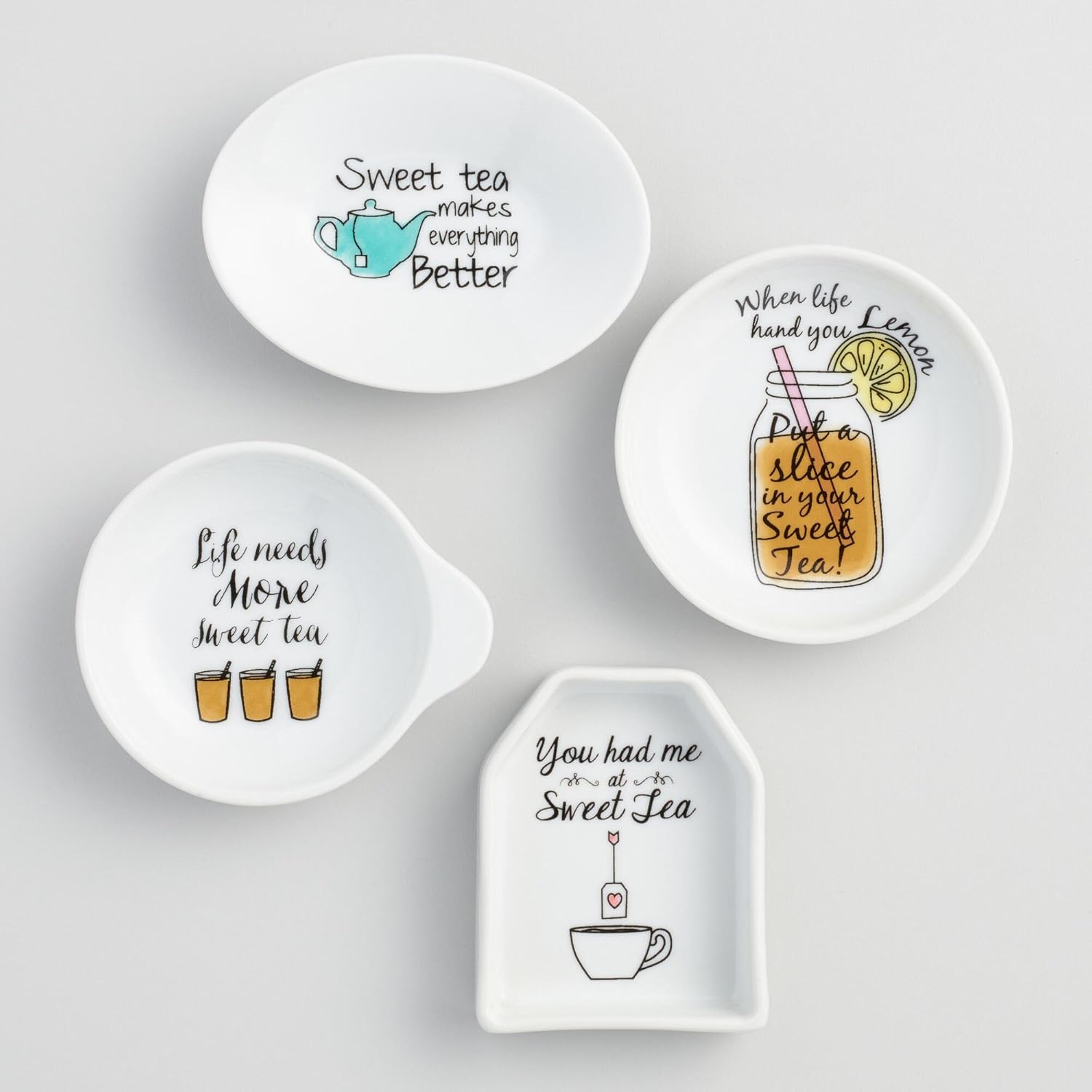 Sweet Tea Porcelain Tea Bag Rests Set of 4 Beauty