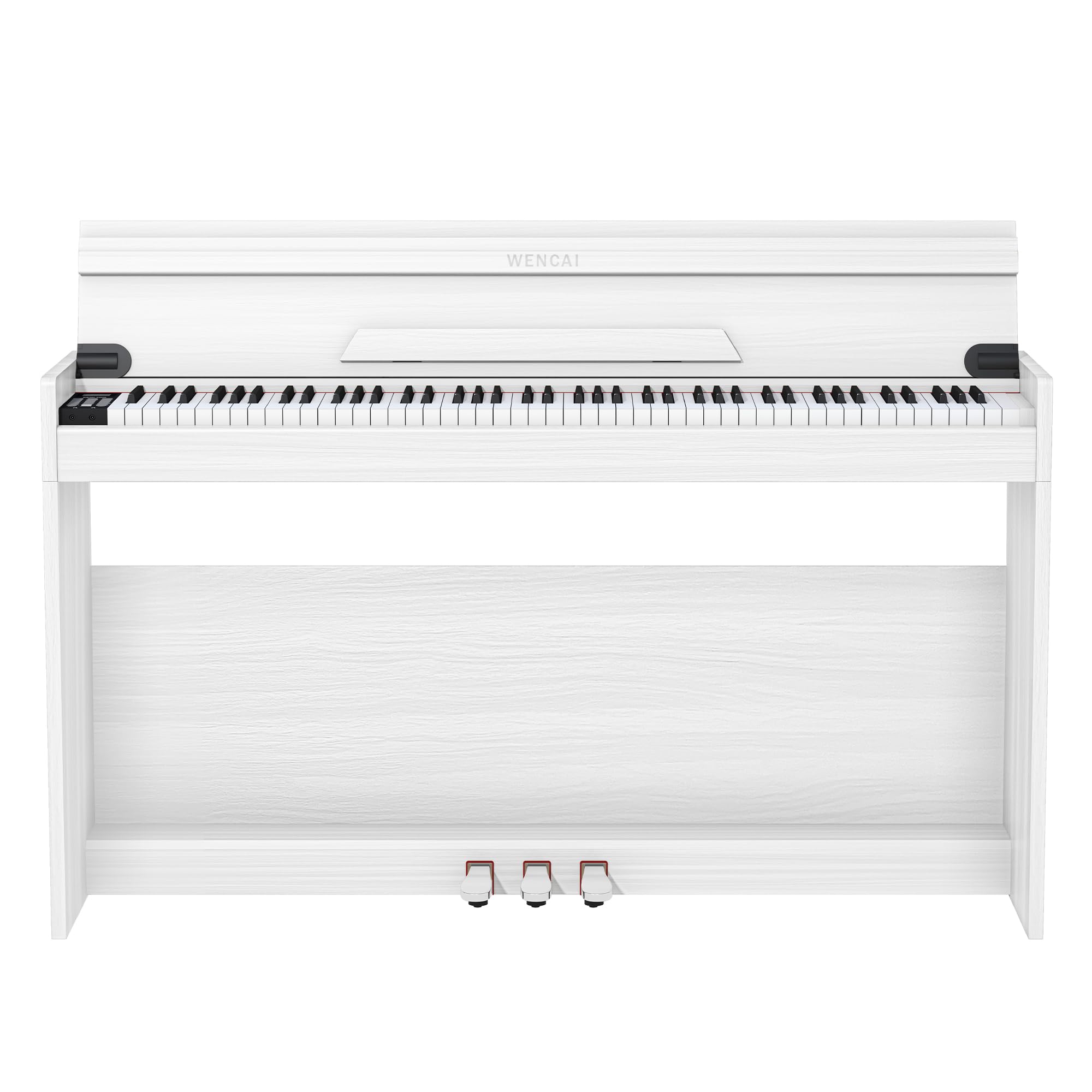 Photo 1 of WENCAI 88 Keys Fully Weighted Digital Piano Keyboard, Hammer Action Upright Electric Piano for Beginner Professional with Semi-Automatic Soft-Close Fallboard, 3 Pedals, White