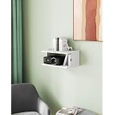 AREAJD Projector Wall Mount Shelf - Floating Shelf with Holder, White