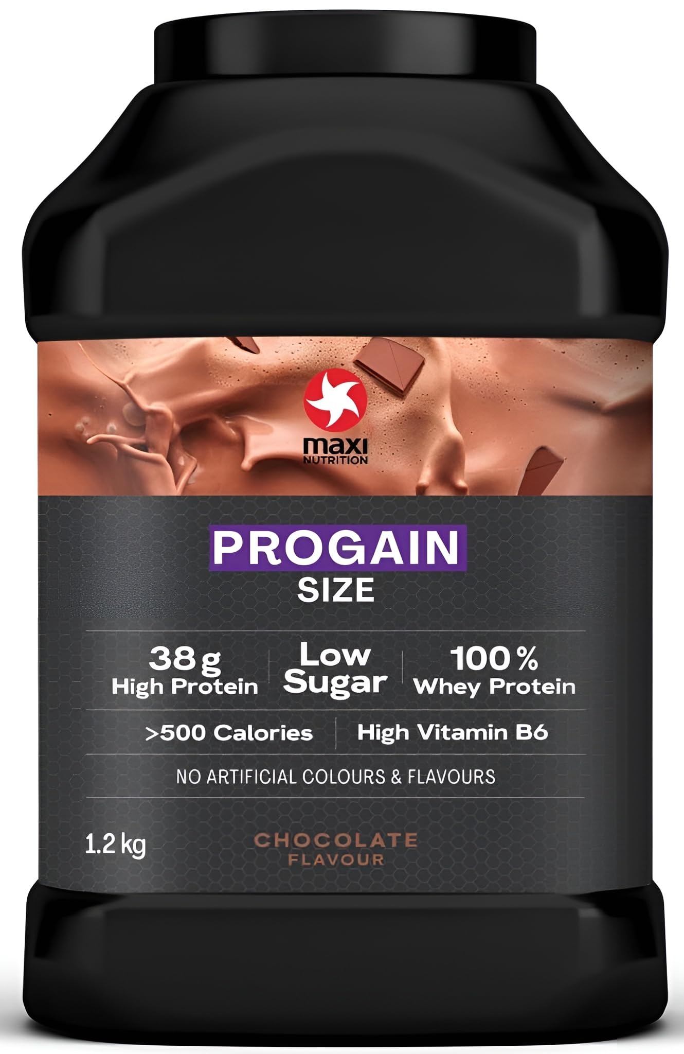 MaxiNutrition Progain | Whey Protein Powder Sports Supplement Shake for Size and Mass | Chocolate, 1.2kg - 10 Servings