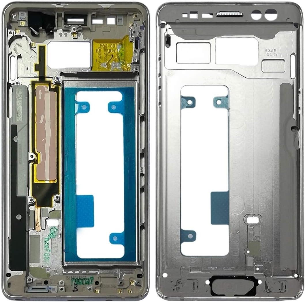 HUE AYSMG Middle Frame Bezel Plate for Galaxy Note FE, N935, N935F/DS, N935S, N935K, N935L(Black) (Color : Silver)