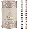 Sensy Premium 5mm 104 Yards Polyester Rope 100% Polypropylene Cord Macrame Cord 5mm Crochet Bag Cord Macrame Rope Crochet Thread Gift for Knitter (Latte)