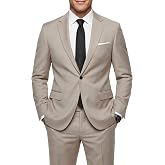 MY'S Men's 2 Piece Slim Fit Suit, One Button Jacket Pants Set with Tie
