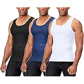 DEVOPS 3 Pack Men's Muscle Dry Fit Compression Tank Top