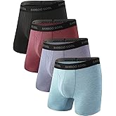 BAMBOO COOL Men's Ultra Breathable Underwear,No Riding Up Boxer Briefs with ComfortFlexible Waistband,Multipack