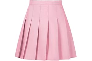 Tivifox Womens Girls Pleated Tennis Skirts High Waisted A-line Skirt School Uniform Athletic Golf Skorts with Shorts,2T-4XL