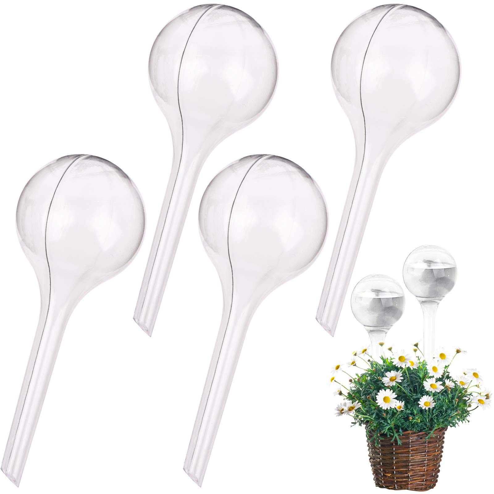 LOCOLO 4Pcs Large Watering Globes10.4 x 3.1 Inch Plant Watering Globes Automatic Glass Watering Bulbs Houseplant Plant Pot BulbsGarden Watering PVC Self Watering Irrigation Drippers for Garden
