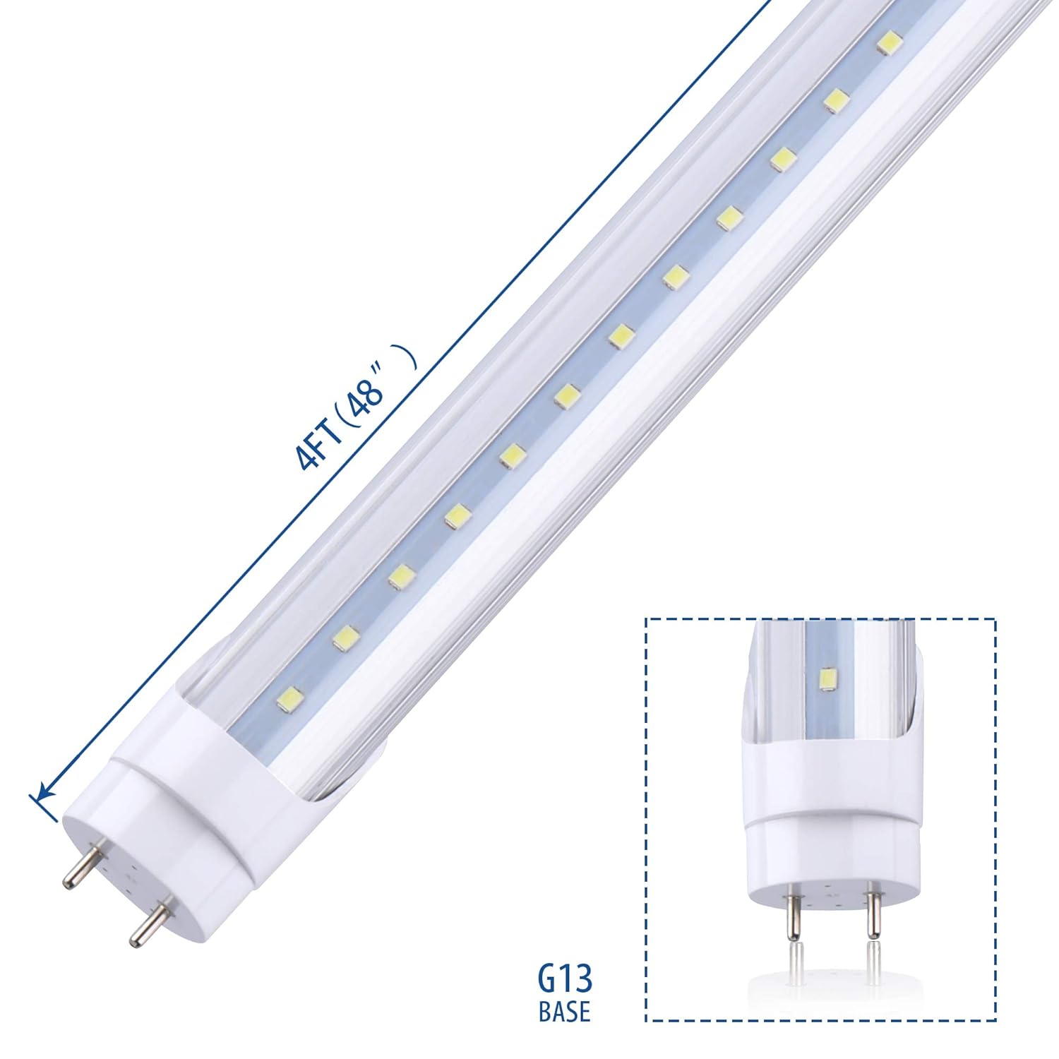 LED Tube Light 4FT, Dual-End Powered, (Ballast Removal ...