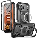 SUPCASE for iPhone 18 Pro Max Case/17 Pro Max Case, Glass Protector, Black | Heavy Duty Protection, Camera Control Button, Magnetic Stand, Fit for MagSafe, Unicorn Beetle Grip Pro Full-Body Phone Case
