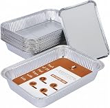 ZubyShax 20 Pack Large Aluminium Foil Trays with Lids 32x21x5.5cm view 1