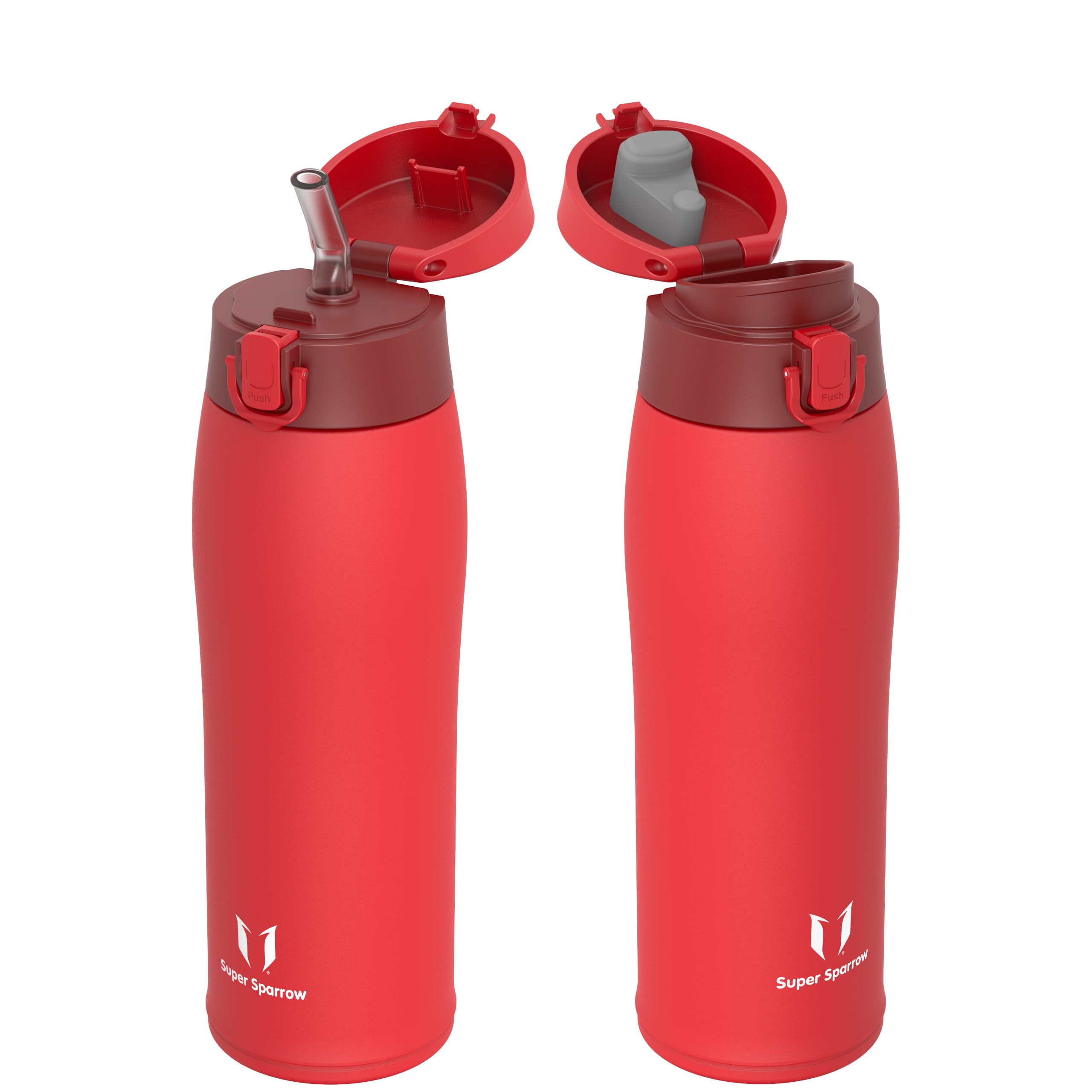 Super Sparrow Water Bottle Stainless Steel 18/8 - Travel Mug - 750ml - Insulated Metal Water Bottle - BPA Free - Leakproof Drinks Bottle