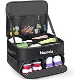 Misoda Golf Trunk Organizer with Shoe Storage, Golf Gifts for Men,2-Pair Capacity, Waterproof Car Trunk Locker Storage Box for Golf Gear and Accessories,Golfer Gifts(Black)