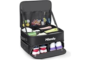 Misoda Golf Trunk Organizer with Shoe Storage, Golf Gifts for Men,2-Pair Capacity, Waterproof Car Trunk Locker Storage Box for Golf Gear and Accessories,Golfer Gifts