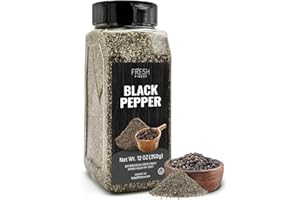 Fresh Finest Course Black Pepper – 12 oz 350G for Home and Commercial Cooking - Course Grind Black Pepper in Practical Container,