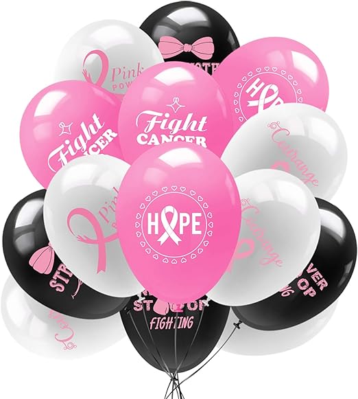 Breast Cancer Awareness Balloons Decorations Pink Ribbon