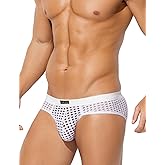 Casey Kevin Men's Mesh Briefs Breathable See Through Fishnet Underwear Low Rise Sexy Panties for Men