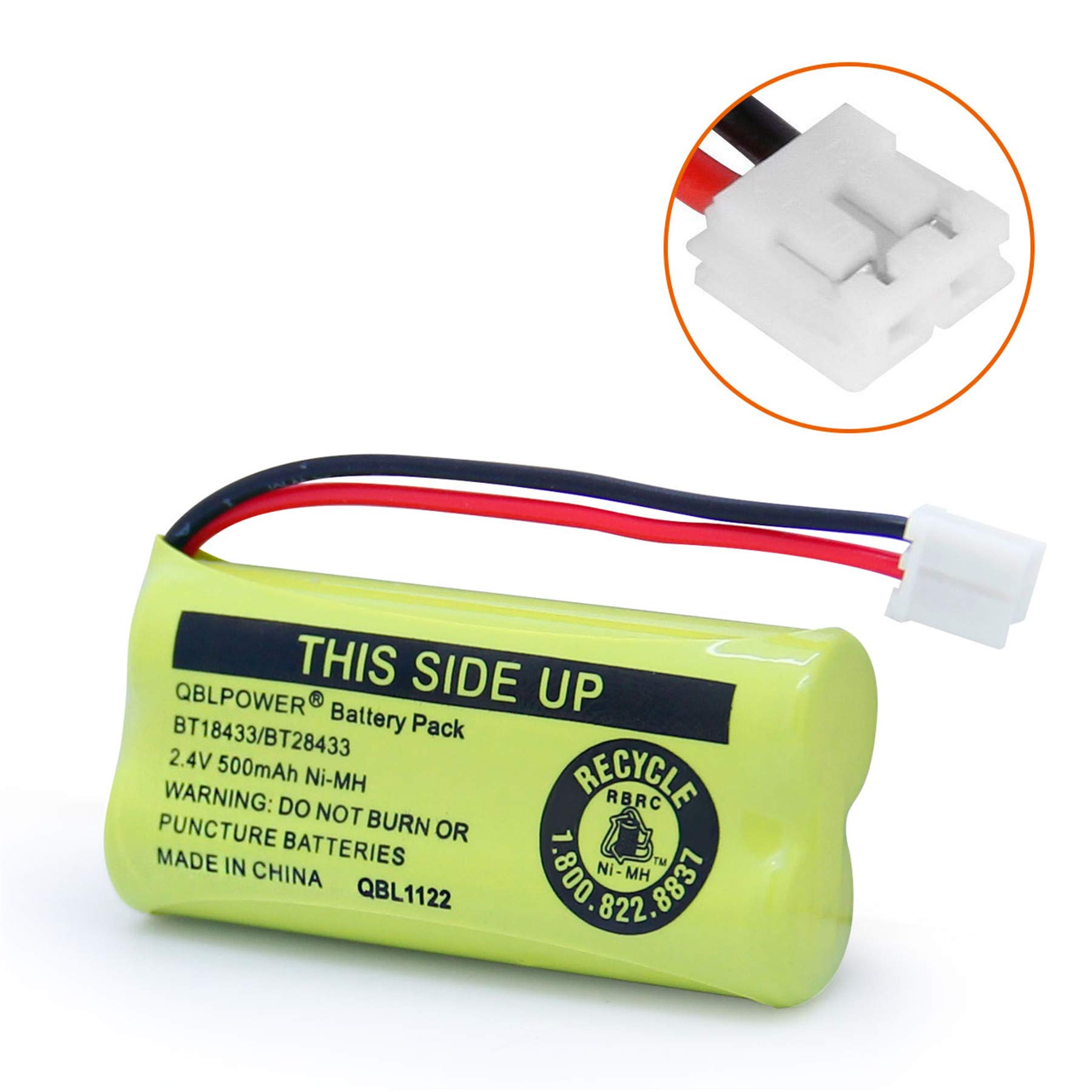 2.4V BT18433/BT28433 Rechargeable Battery Compatible with AT&T Vtech Phones BT18433 BT184342 BT28433 BT284342 BT-8300 BATT-6010 BT1011 BT1018 BT1022 BT1031 89-1326-00-00 CPH-515D(Pack of 2)