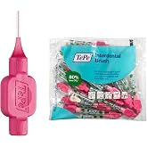 TePe Original Interdental Brush, Pink, for Cleaning Teeth Gaps, 25pcs | Reusable soft dental brushes. Color-coded sizes target plaque in tooth gaps, braces &amp; implants to support better gum health.