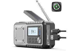 SIYEGK Emergency Weather Radio 5000mAh with Solar Hand Crank, Men Dad Husband Cool Gadgets, NOAA AM FM Portable Battery Power Weather Alert Radios with Flashlight, Perfet Gifts for Home Outdoor Office