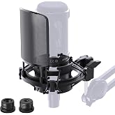 Custom Shock Mount &amp; Metal Pop Filter for Audio-Technica AT2020/2035 | Anti-Vibration Suspension, Metal Pop Filter, Fits Audio-Technica AT2020USB+/AT2035/ATR2050/AT3035/AT3060,for Studio &amp; Podcast