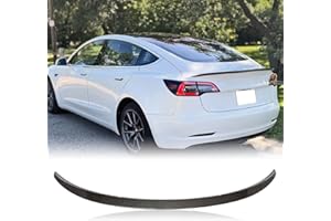 KKoneAuto Model 3 Spoiler Compatible with 2017-2023 Rear Trunk Spoiler Rear Trunk Lip Tail Lid Tail Spoiler Lip Spoiler Wing OEM Style Fits for Model 3, Carbon Fiber Style