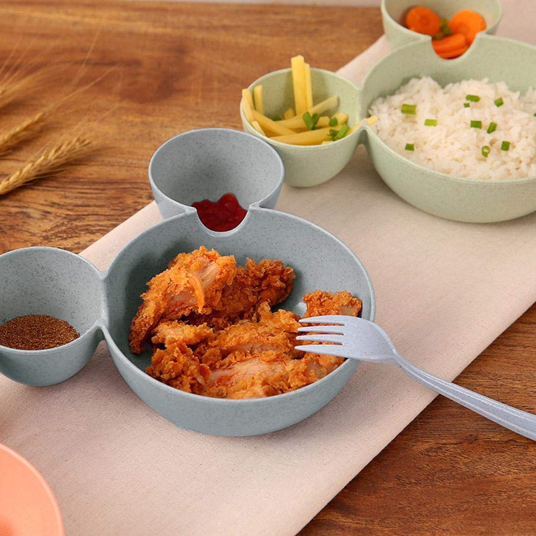 iuyem Kinder Nette Schüssel Sub Grid Geschirr Obstteller Cartoon Baby Boxen Pastaschüsseln