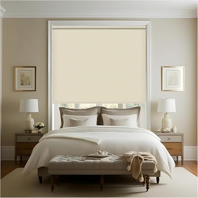 Thermal Insulated Blackout Roller Blinds Cappuccino 60x165 cm Easy Fit