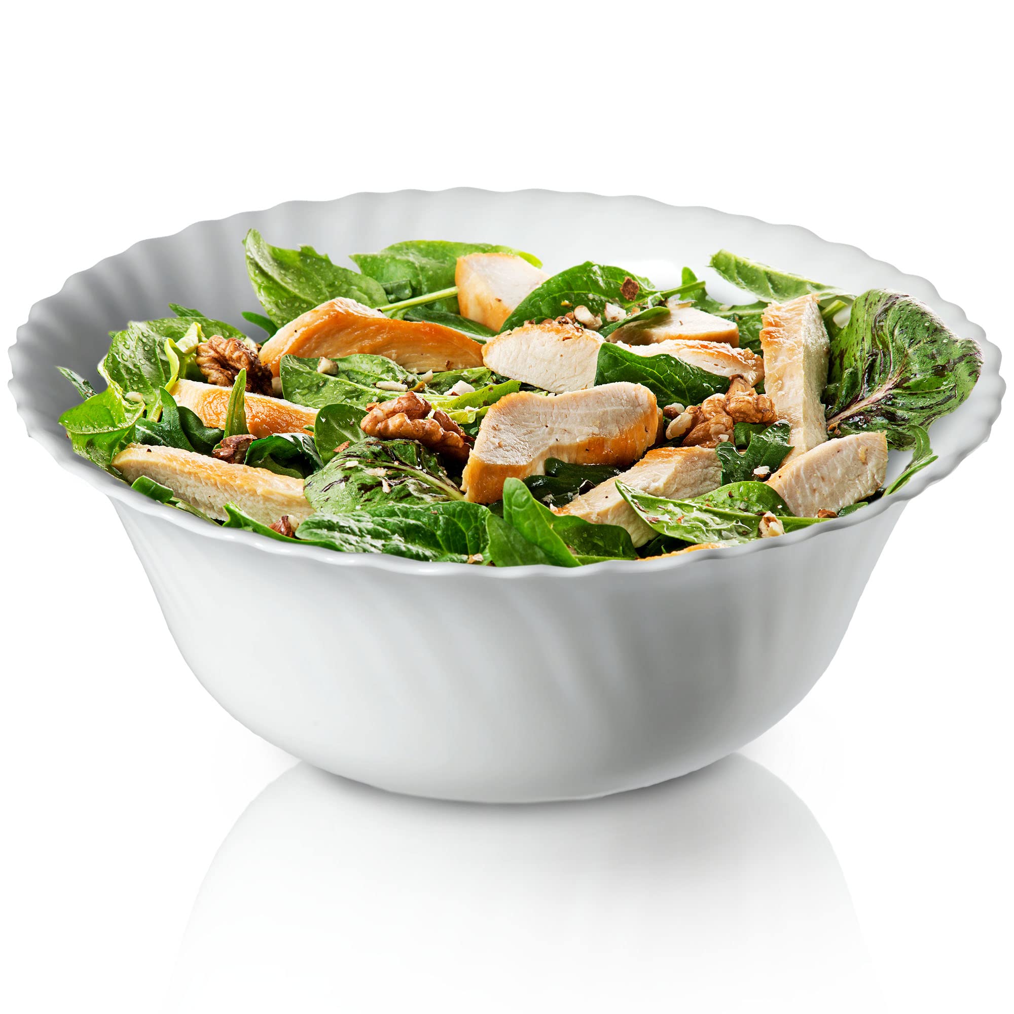 KADAX White Glass Bowl, Round Serving Bowl for Salad and Fruit, Elegant Tableware for Soup, Cereal, Sauce, Dishwasher-Safe Bowl (⌀ 20 cm)