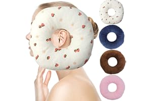 S-SNAIL-OO Ear Piercing Pillow for Side Sleepers，Small Pillow with Ear Hole Donut Pillow for Ear Relief Ear Pressure Ear Pain，Headphones