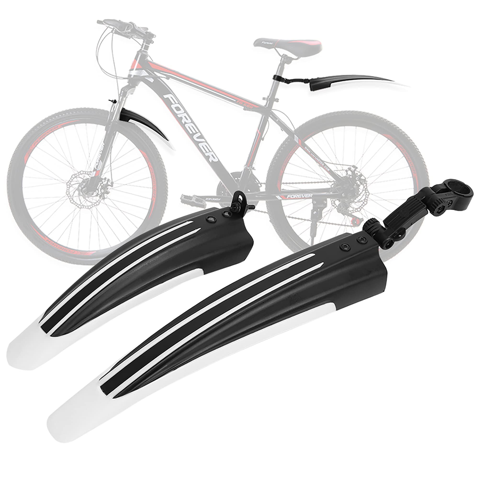 HTU Bike Mudgrd Set, Portable Adjustable Road Mountain Bike ycle Cycling Tir Front and Rear Mud Grd s for Saddle of urban gravel for 20-26 inch