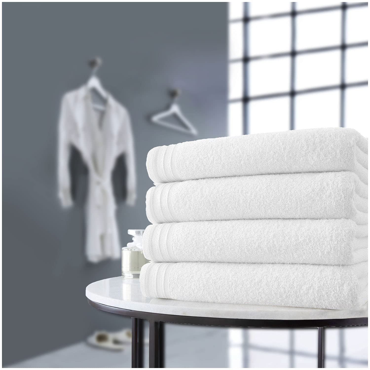 GC GAVENO CAVAILIA Luxurious WILSFORD 100% Eyptian Cotton 500 GSM Super Soft Extra Absorbent 4Pk Bath Sheets Set [ 75x135 cm-White