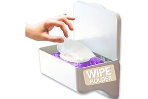 Storage Theory Bathroom Wipes Holder Dispenser with Shelf – Restroom Organizer & Wipe Holder for Bathroom – Tool Free Wall Mounted Baby Wipe Holder White, 1 Pack
