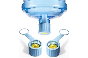 REDSACK 3-Pack Silicone 5 Gallon Water Jug Cap, 2/3/4/5Gal Reusable Bottle Lids, Leak-Proof Replacement Caps for 55mm & 60mm Bottle Standard/Screw/Crown Tops, Dishwasher Safe & BPA-Free (Light Blue, 3 PACKS)