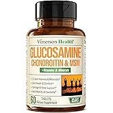 Glucosamine Chondroitin MSM Supplement – Advanced Joint Supplements for Men and Women w/Glucosamine Sulfate 1000mg, Chondroitin Sulfate & MSM, Vitamin B12 and More for Joint Health – FSA Eligible