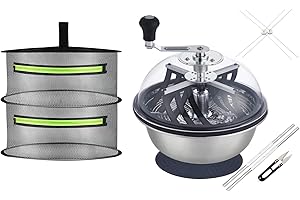 Growtent Garden ATOUR 13 inch Bud Leaf Bowl Trimmer Twisted Spin Cut for Hydroponic Plant with Sharp Stainless Steel Blades, 2-Layer Plant Rack Included