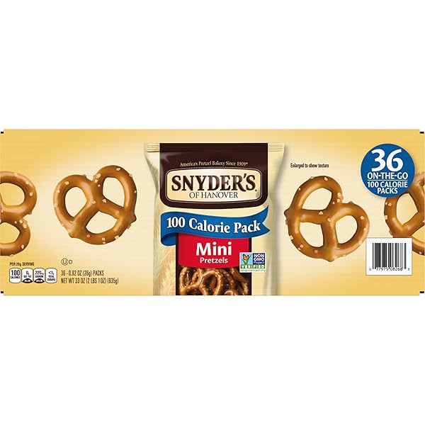 SNYDER’S OF HANOVER MINI PRETZELS, 100 CALORIE INDIVIDUAL PACKS, 36 CT