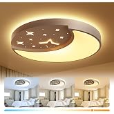 FAYOTAT Flush Mount Ceiling Light, Modern Moon &amp; Star Ceiling Light Fixture, 3 Color Temperature LED Bedroom Lighting for Kids Room, Kitchen, Living Room, Hallway