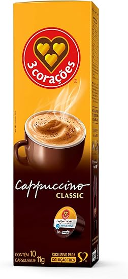 Cápsula de Cappuccino, Classic, 10 Unidades, Tres, 3 Corações 